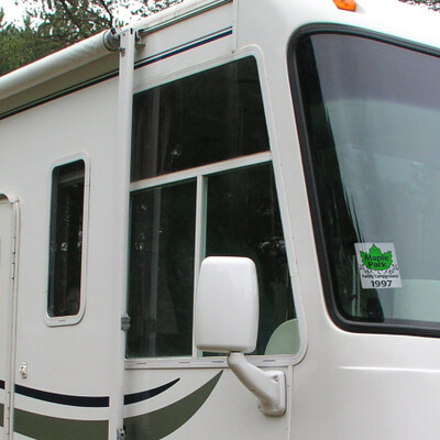 rv with sticker from leland company