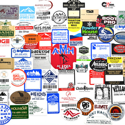 Collage of ski stickers